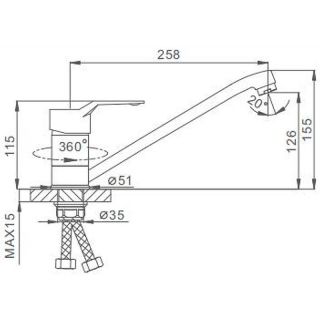 Смеситель для кухни Frap F4963 хром